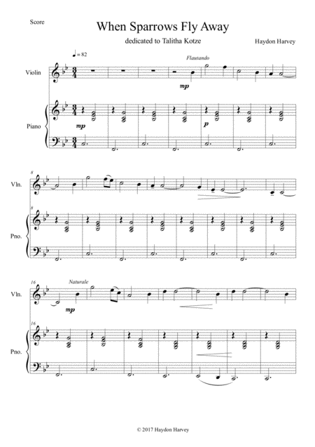 When Sparrows Fly Away Sheet Music