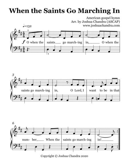 Free Sheet Music When The Saints Go Marching In Easy Piano