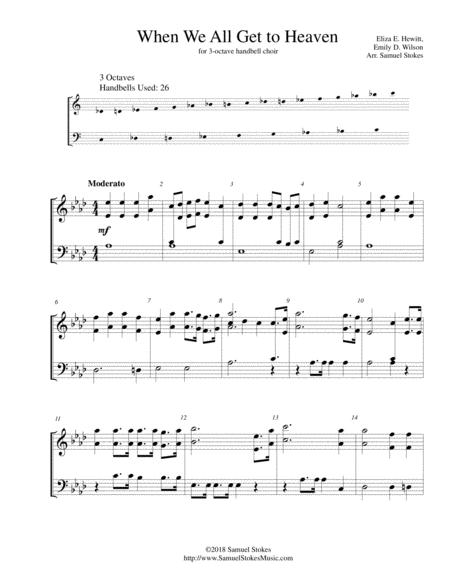 Free Sheet Music When We All Get To Heaven For 3 Octave Handbell Choir