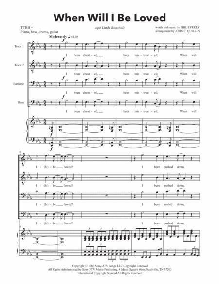 Free Sheet Music When Will I Be Loved