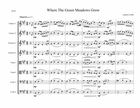 Where The Green Meadows Grow Sheet Music