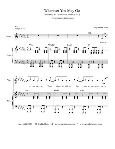 Wherever You May Go Sheet Music