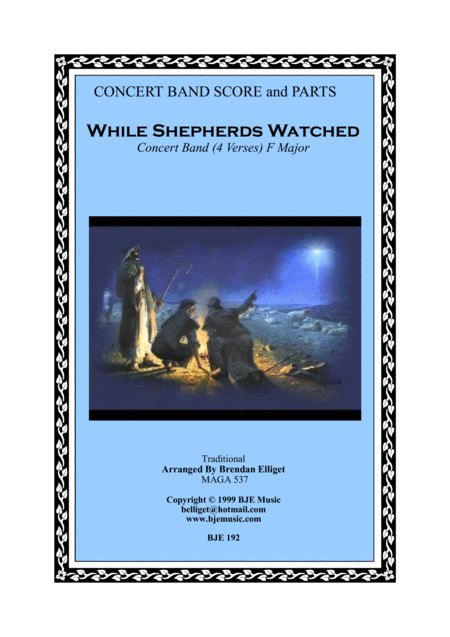 While Shepherds Watched Their Sheep Concert Band Score And Parts Pdf Sheet Music