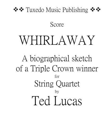 Whirlaway For String Quartet Score Sheet Music