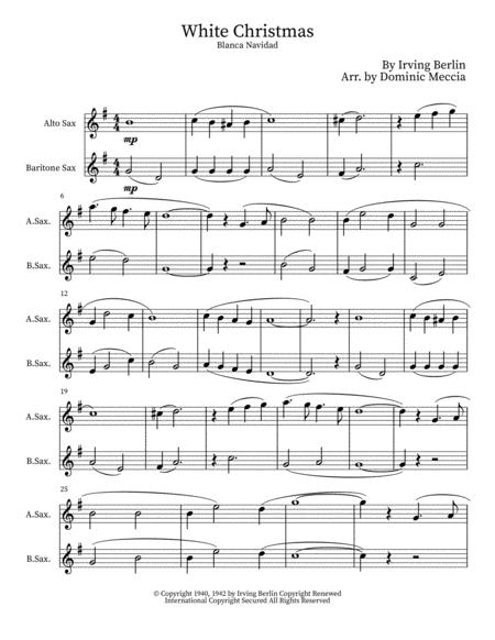 White Christmas Blanca Navidad Alto Sax And Bari Sax Duet Sheet Music