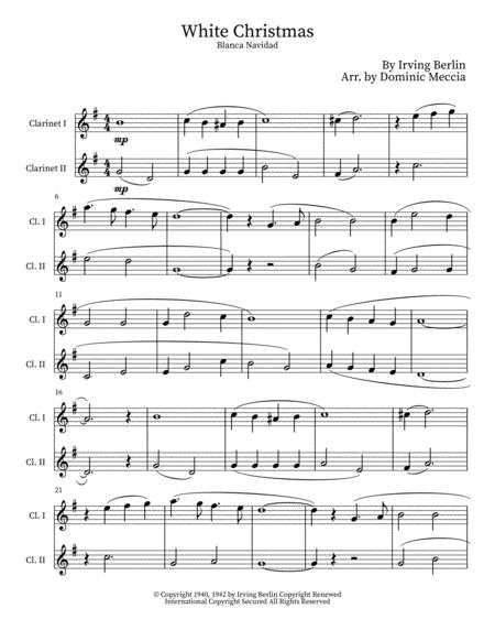 White Christmas Blanca Navidad Clarinet Duet Sheet Music