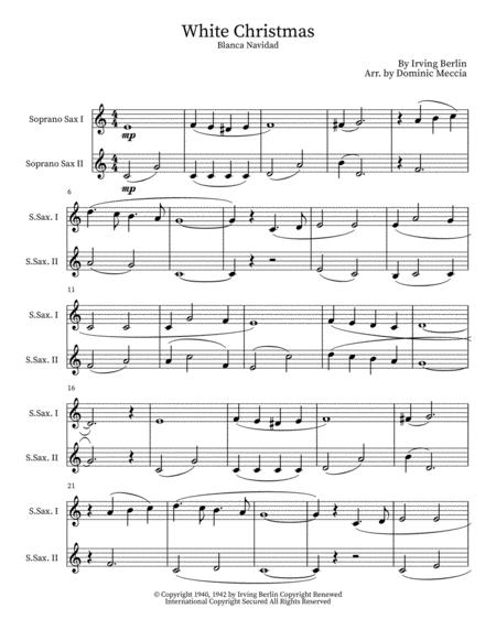 Free Sheet Music White Christmas Blanca Navidad Soprano Sax Duet