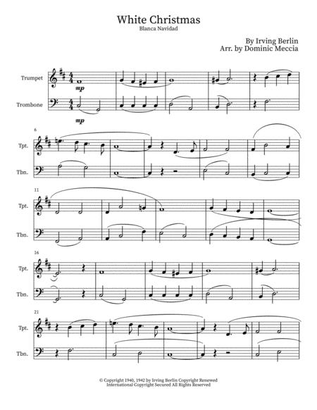 White Christmas Blanca Navidad Trumpet And Trombone Duet Sheet Music