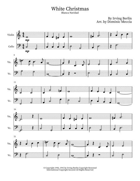 Free Sheet Music White Christmas Blanca Navidad Violin And Cello Duet