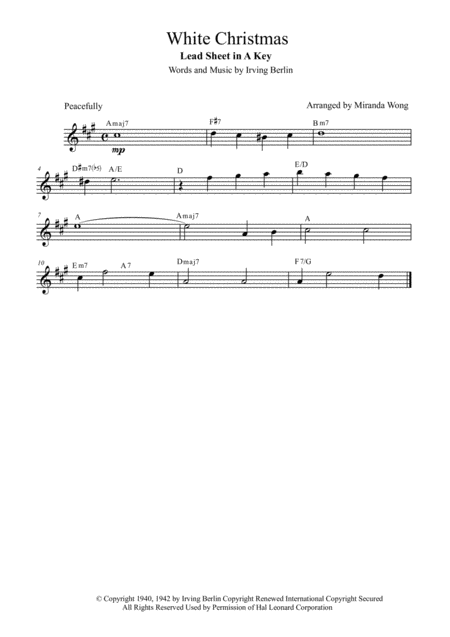 White Christmas Christmas Music For Flute And Piano In A Key With Chords Sheet Music