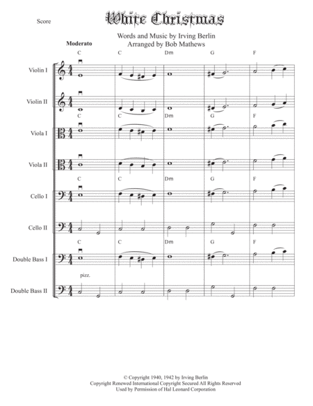 White Christmas For Strings Sheet Music