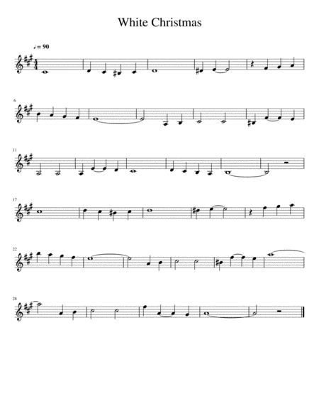 Free Sheet Music White Christmas Solo Violin