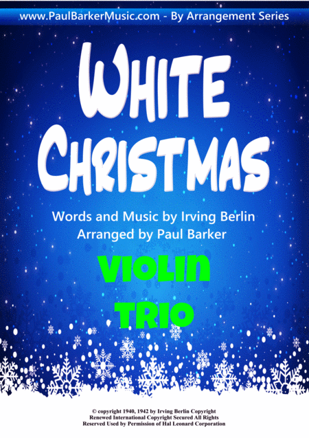 White Christmas Violin Trio Sheet Music