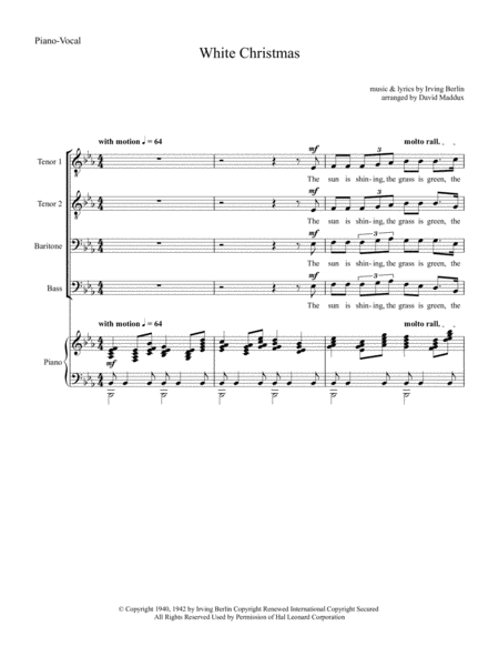 White Christmas Sheet Music