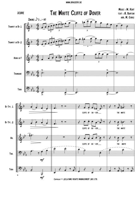 White Cliffs Of Dover For Brass Quintet Sheet Music