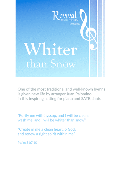 Whiter Than Snow Satb Arrangement Sheet Music