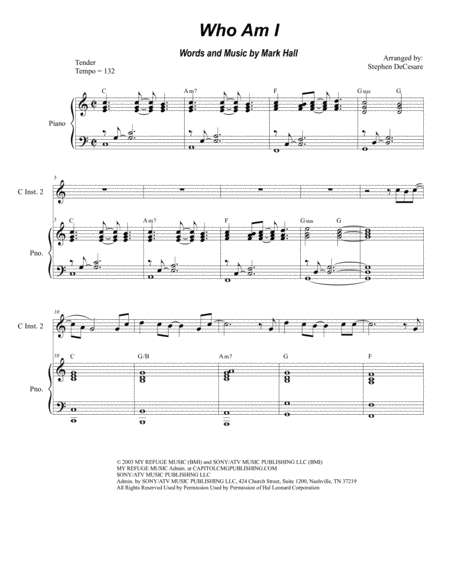 Who Am I Duet For C Instruments Sheet Music