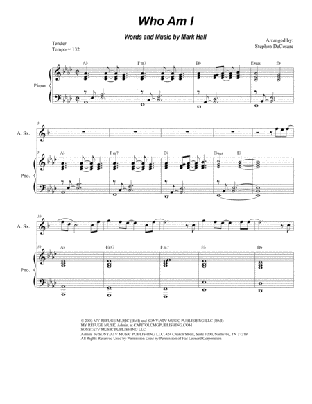 Who Am I Duet For Soprano And Alto Saxophone Sheet Music