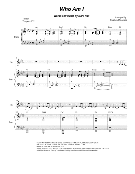 Who Am I For Brass Quartet Sheet Music