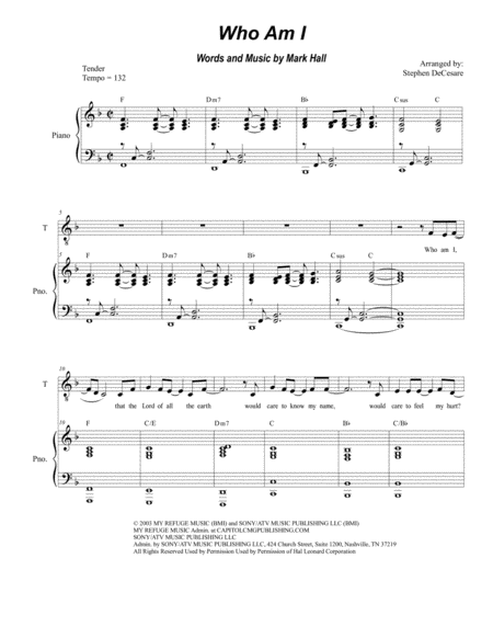 Who Am I For Satb Sheet Music