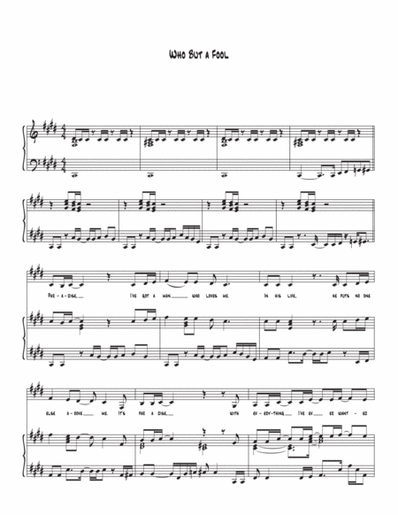 Who But A Fool Aka Thief In Paradise Sheet Music