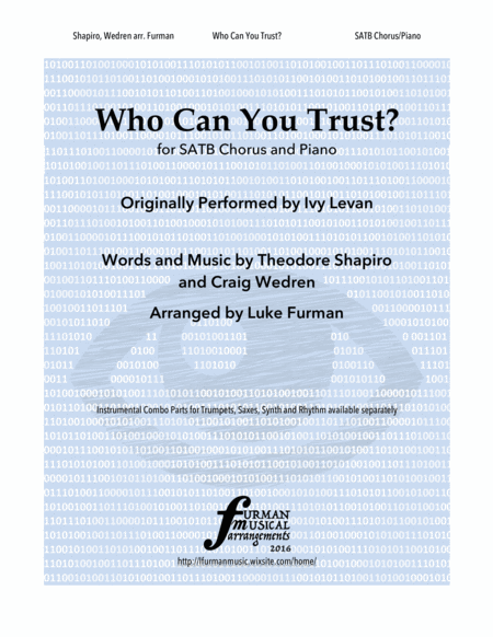 Free Sheet Music Who Can You Trust Satb Piano