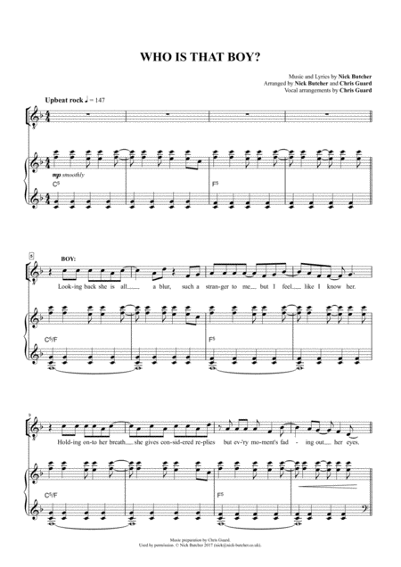 Free Sheet Music Who Is That Boy