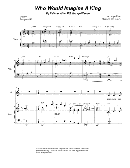 Free Sheet Music Who Would Imagine A King For 2 Part Choir Sa