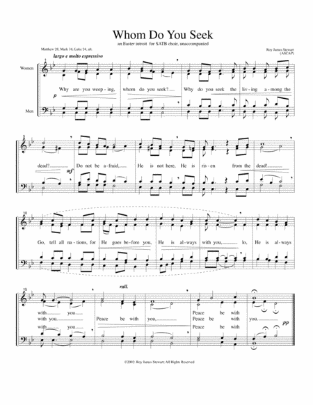 Free Sheet Music Whom Do You Seek