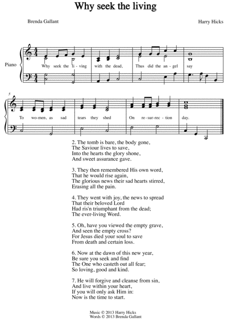 Why Seek The Living A New Hymn Sheet Music