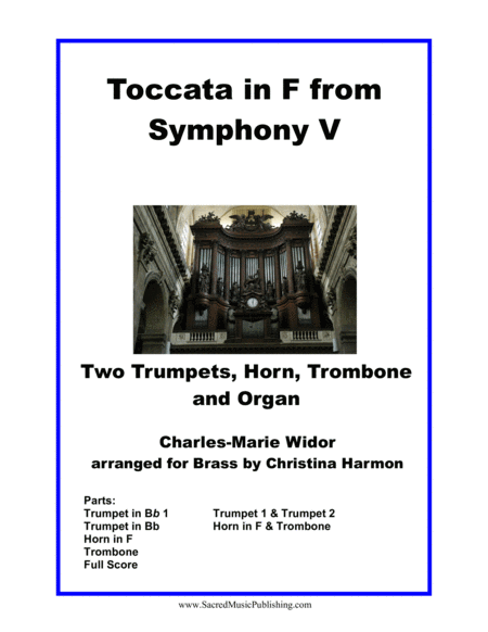 Widor Toccata In F From Symphony V For Brass Quartet And Organ Sheet Music