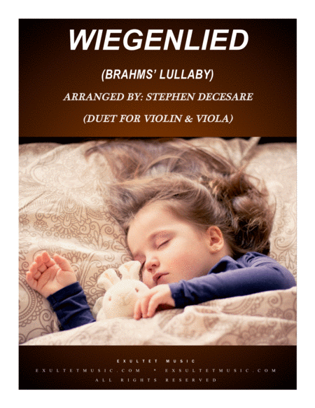 Free Sheet Music Wiegenlied Brahms Lullaby Duet For Violin And Viola