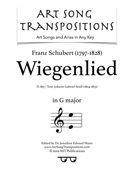 Wiegenlied D 867 G Major Sheet Music