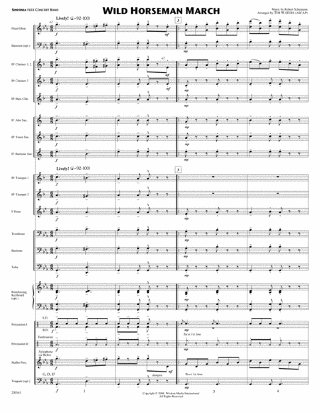 Free Sheet Music Wild Horseman March