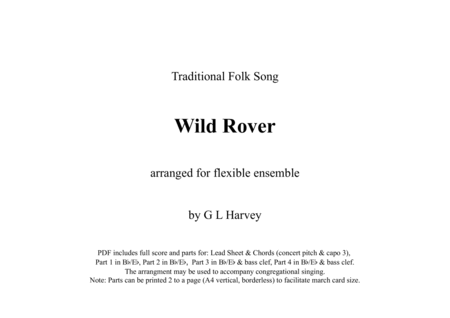 Free Sheet Music Wild Rover Flexible Ensemble