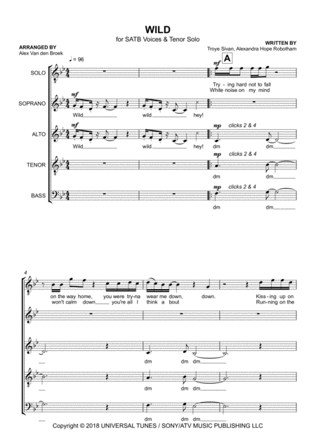 Wild Satb Sheet Music