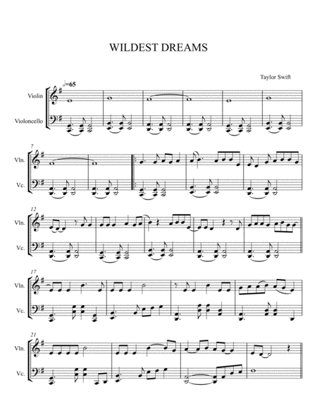 Wildest Dreams Sheet Music