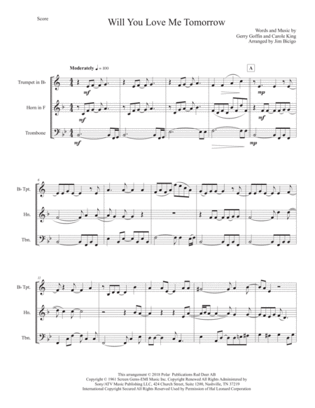 Free Sheet Music Will You Love Me Tomorrow Will You Still Love Me Tomorrow