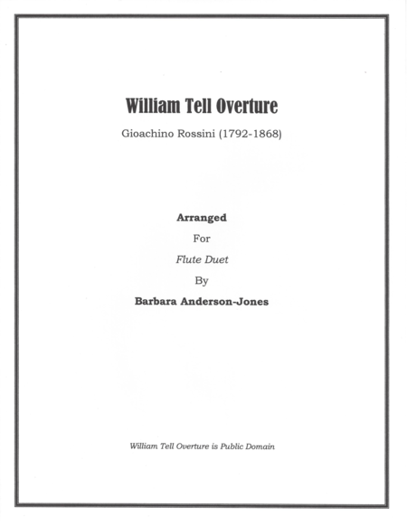 Free Sheet Music William Tell Overture Flute Duet