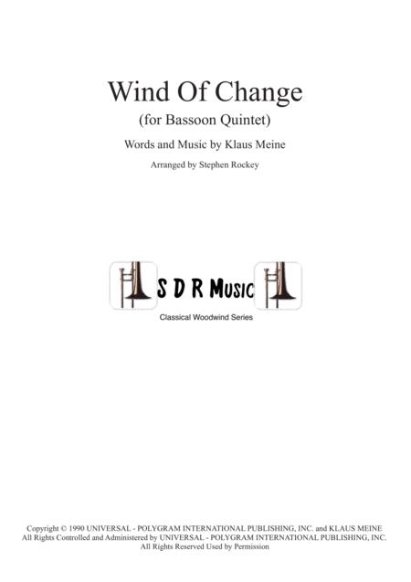 Wind Of Change For Bassoon Quintet Sheet Music