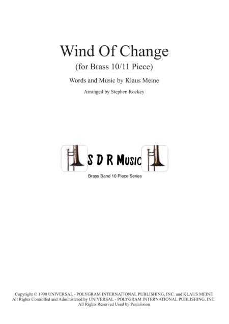 Wind Of Change For Brass Band 10 Piece Sheet Music