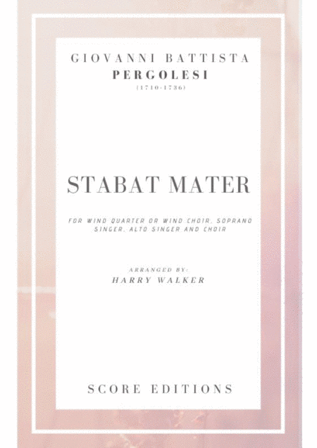 Wind Quartet Giovanni Battista Pergolesi Stabat Mater Sheet Music