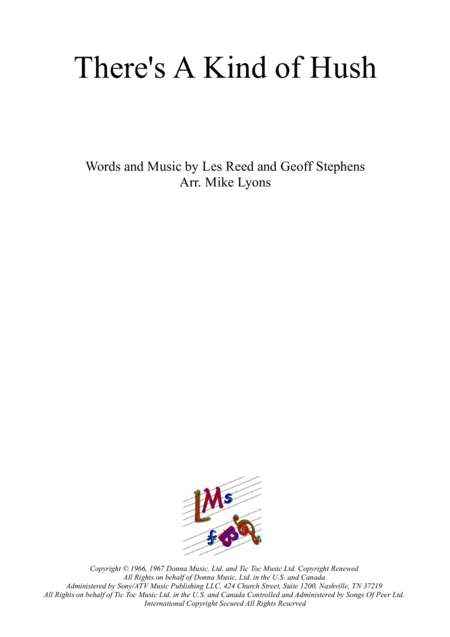 Wind Quintet Theres A Kind Of Hush All Over The World Sheet Music