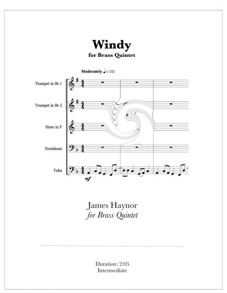 Free Sheet Music Windy For Brass Quintet