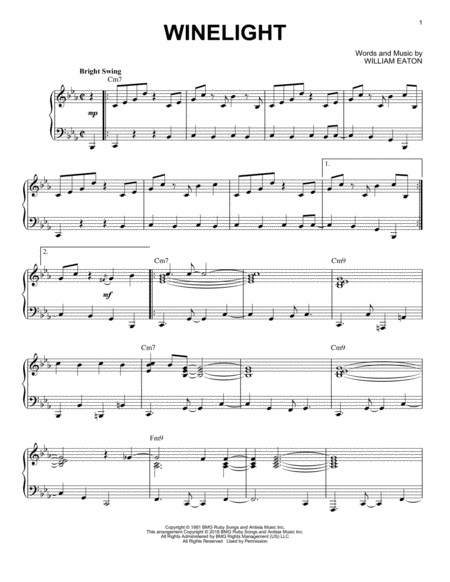 Free Sheet Music Winelight