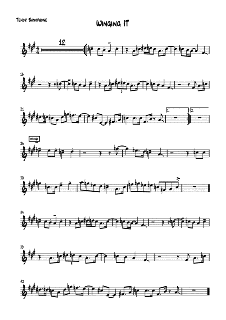 Winging It Jazz Blues Tune By Ginger Tunes Sheet Music