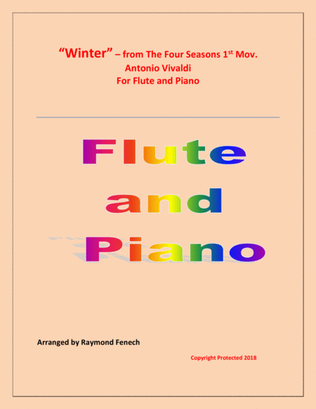 Free Sheet Music Winter From The Four Season 1 St Mov Flute And Piano