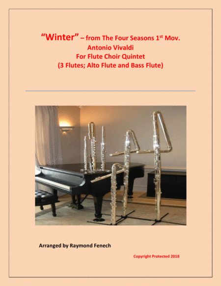 Free Sheet Music Winter From The Four Season 1 St Mov Flute Choir Quintet