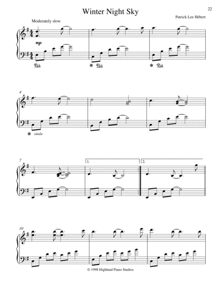 Free Sheet Music Winter Night Sky