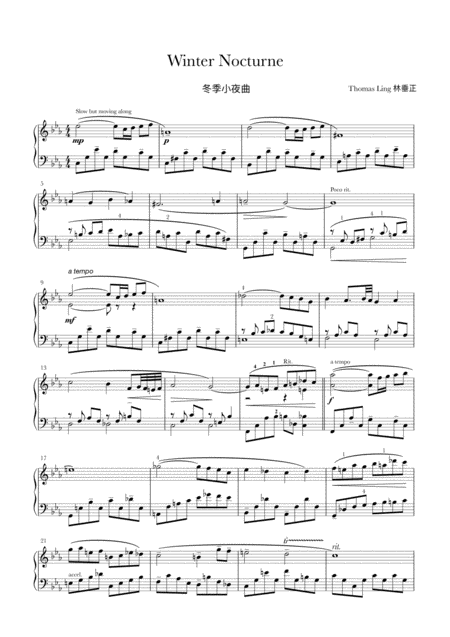 Free Sheet Music Winter Nocturne